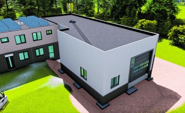 Olbecon breidt prefab woningen uit met bedrijfshal aan Leichelweg in Lochem