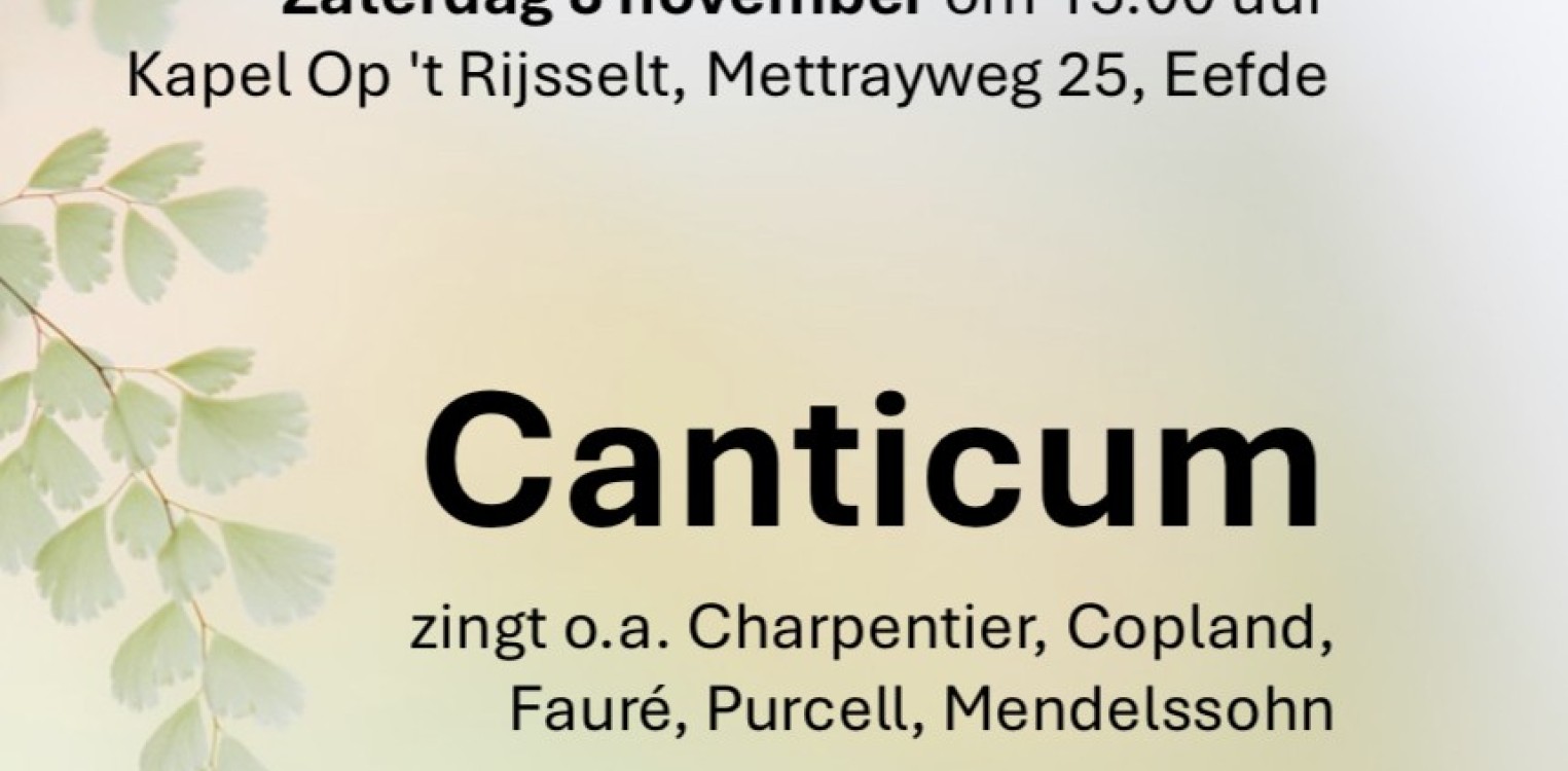 Canticum brengt muziek van bezinning en troost