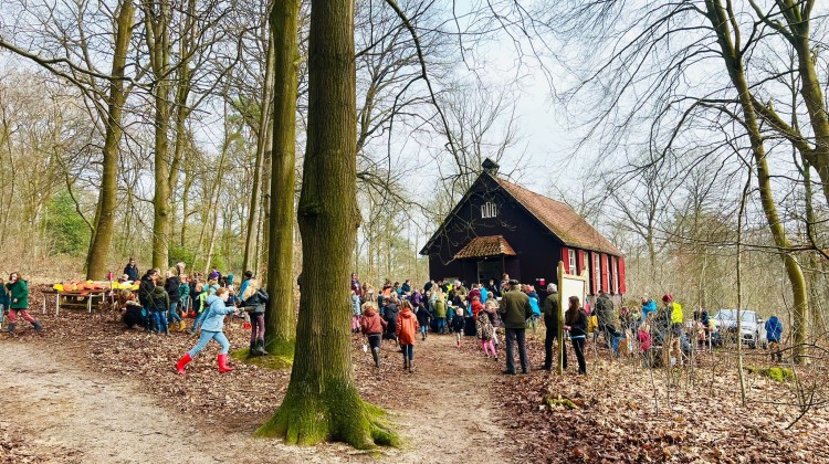 Leerlingen Barchschole planten paar honderd bomen op de Kalenberg