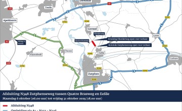 Werkzaamheden Zutphenseweg (N348) tussen Gorssel en Eefde in oktober