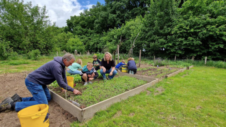 Wethouder bezoekt Harfsense boerderijles tijdens Week van de Schooltuin