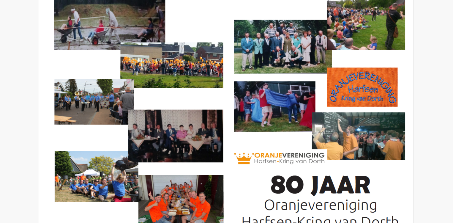 Oranjevereniging Harfsen – Kring van Dorth viert 80-jarig jubileum met feestweekend