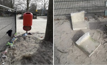 Vandalisme schoolplein in Laren