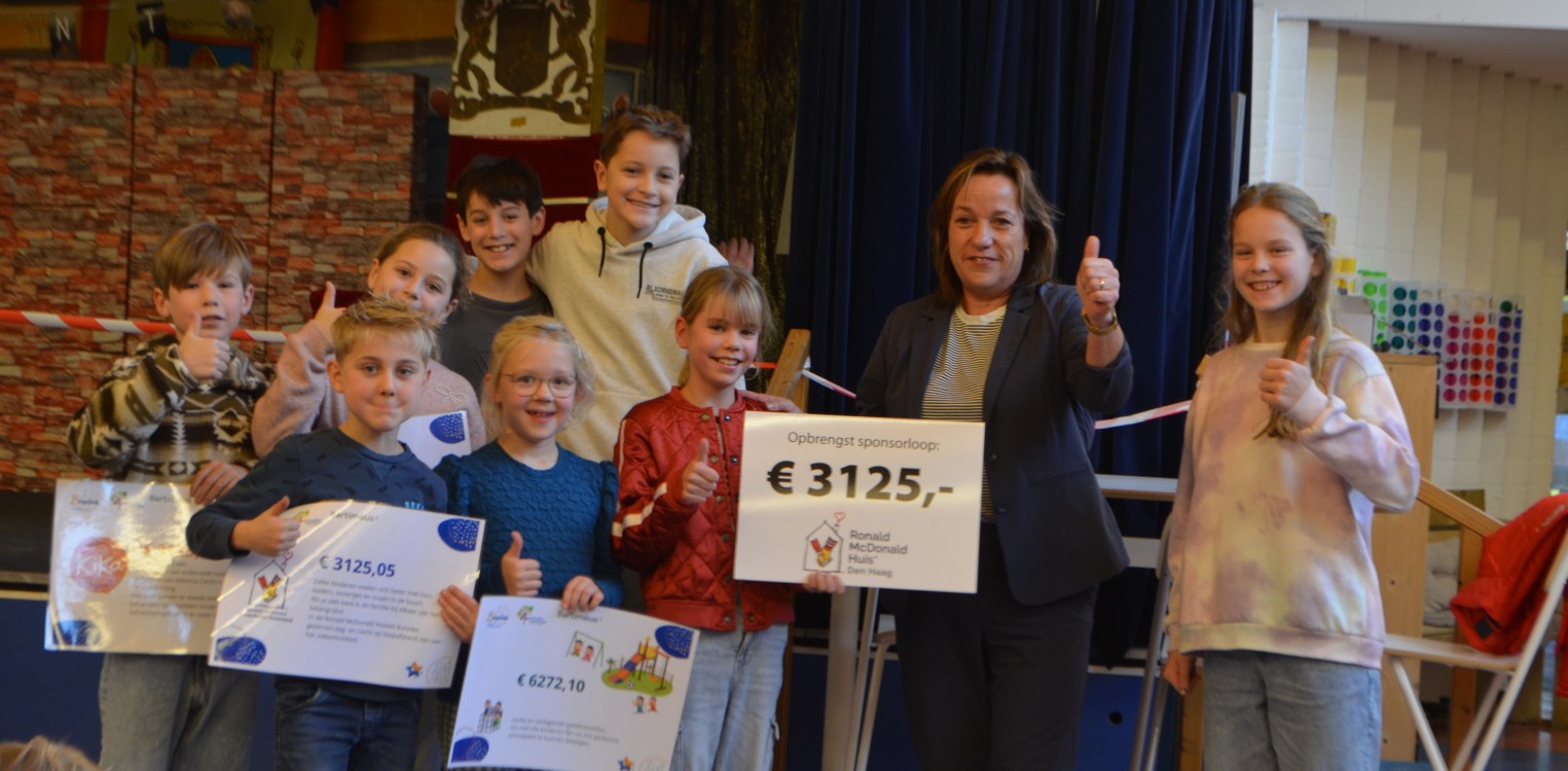Leerlingen halen ruim twaalfduizend euro op tijdens sponsorloop voor goede doelen