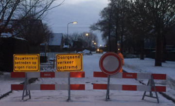 Werkzaamheden schoolzone Meengatstraat vanwege vorst stilgelegd
