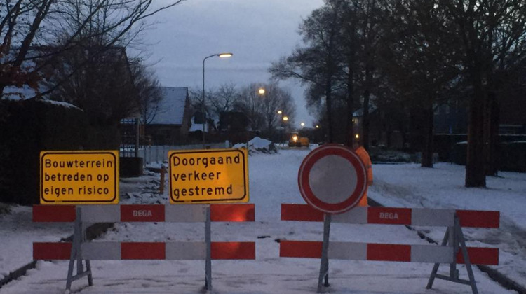 Werkzaamheden schoolzone Meengatstraat vanwege vorst stilgelegd