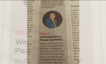 Stentor plaatst verkeerde foto bij bericht over overleden wethouder