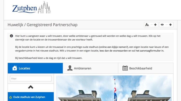 Gemeente Zutphen digitaliseert: huwelijksaangifte ook online