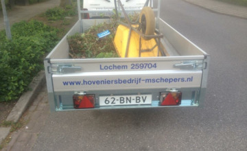 Hovenier bestolen van aanhangwagen