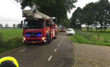 Brandweer rukt groot uit voor brandende wasdroger