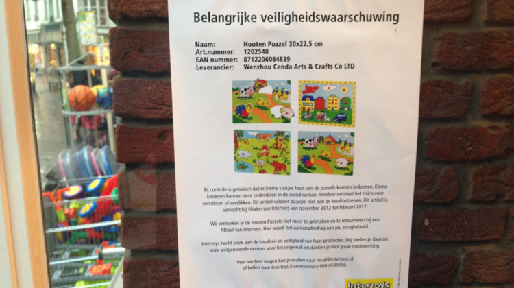 Deze puzzel van Intertoys kan gevaarlijk zijn voor je kind
