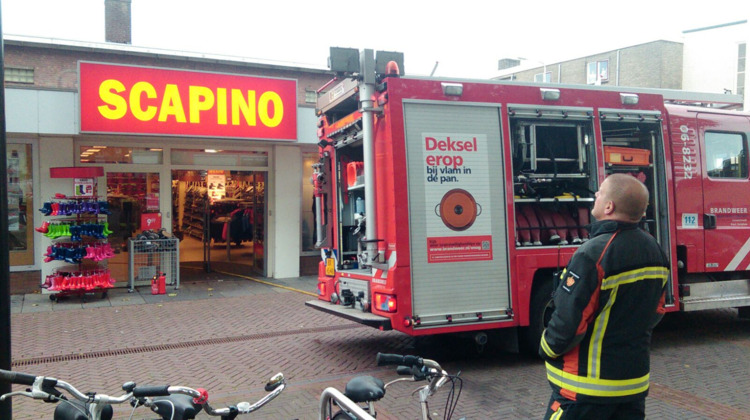 Brandweer rukt uit voor brand in Scapino Zutphen